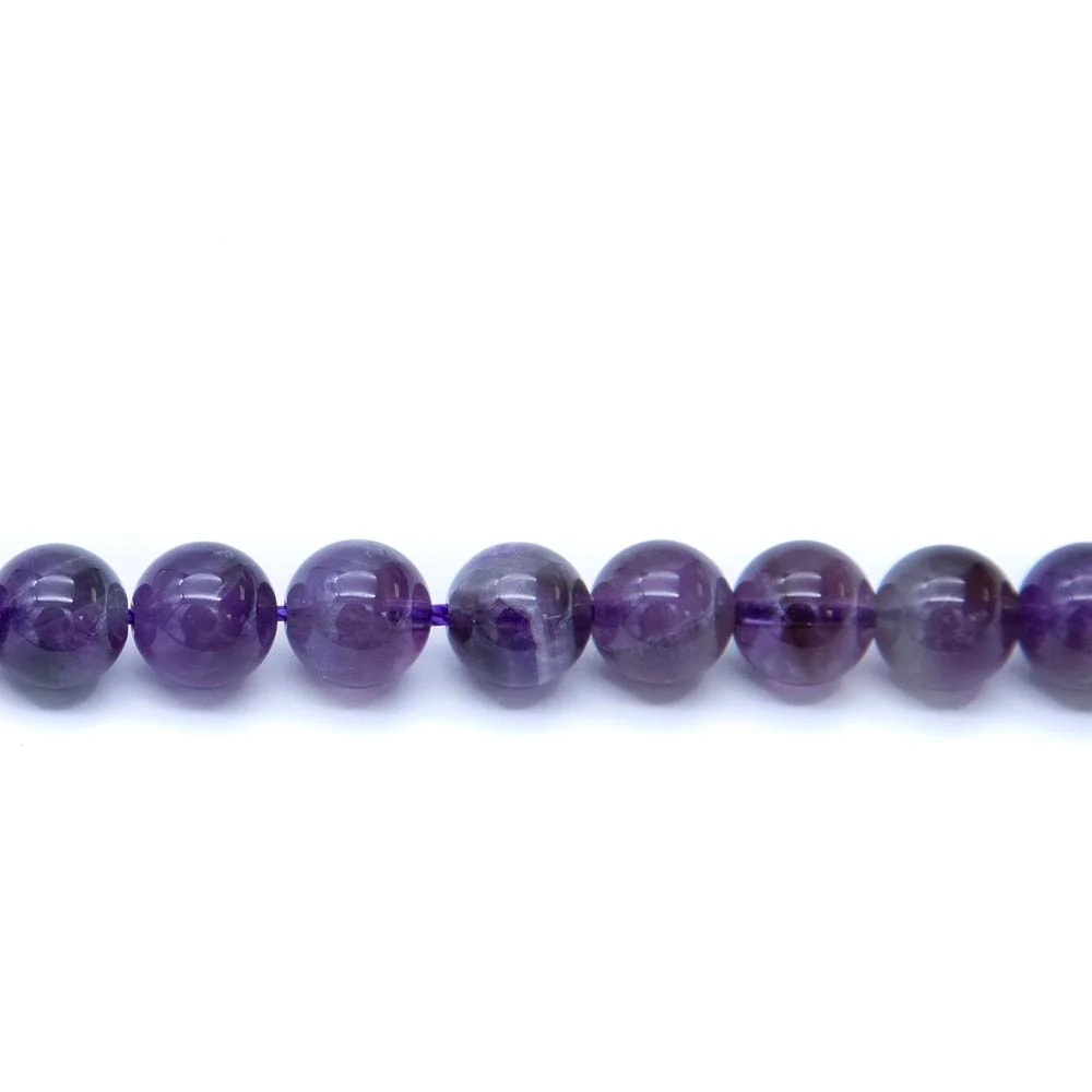8ST414-S: Brazil Smokey Amethyst 8mm 15.5" String