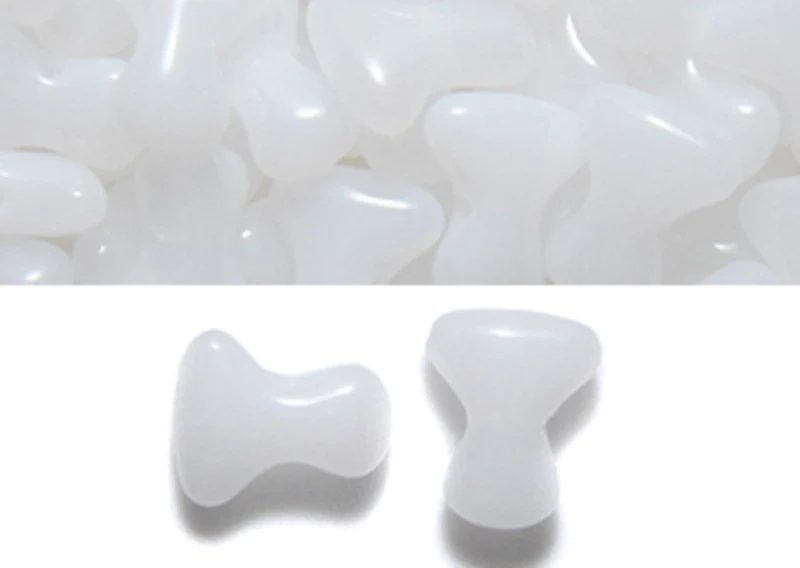 8TE214R: CZ Tee Bead Alabaster 2x8mm-100PC