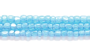 9SC366-TR: CZ Seed Bead 3-cut Trans Dark Aqua Luster 9/0-1HK