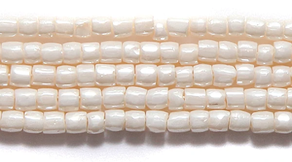 9SC652: CZ Seed Bead 3-cut Pearl Egg Shell 9/0 5HK
