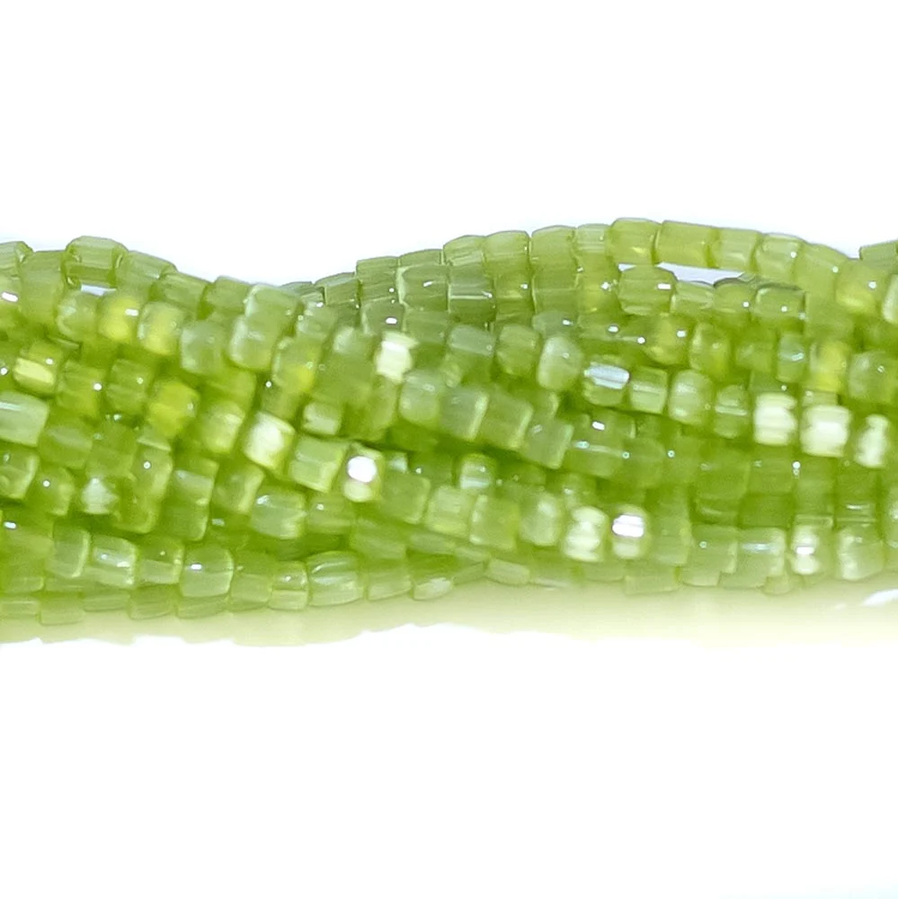 9SC981: CZ Seed Bead 3-cut Satin Celery Green SolGel 9/0 5HK