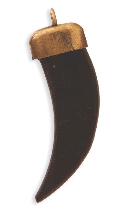 BN345: Horn Claw Shape With Gold Cap 45mm Average -4 Pieces