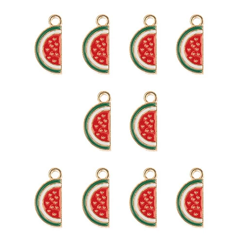 DZ0467-034: Zinc Charm 17x8mm Watermelon Slice 10PPK - Image 2
