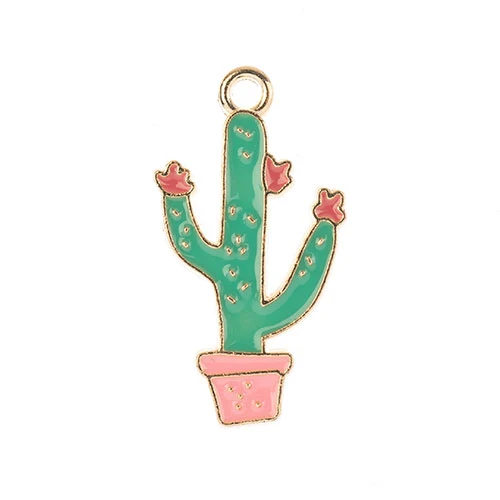 DZ0467-036: Zinc Charms 29x16mm Potted Catus - 10PPK
