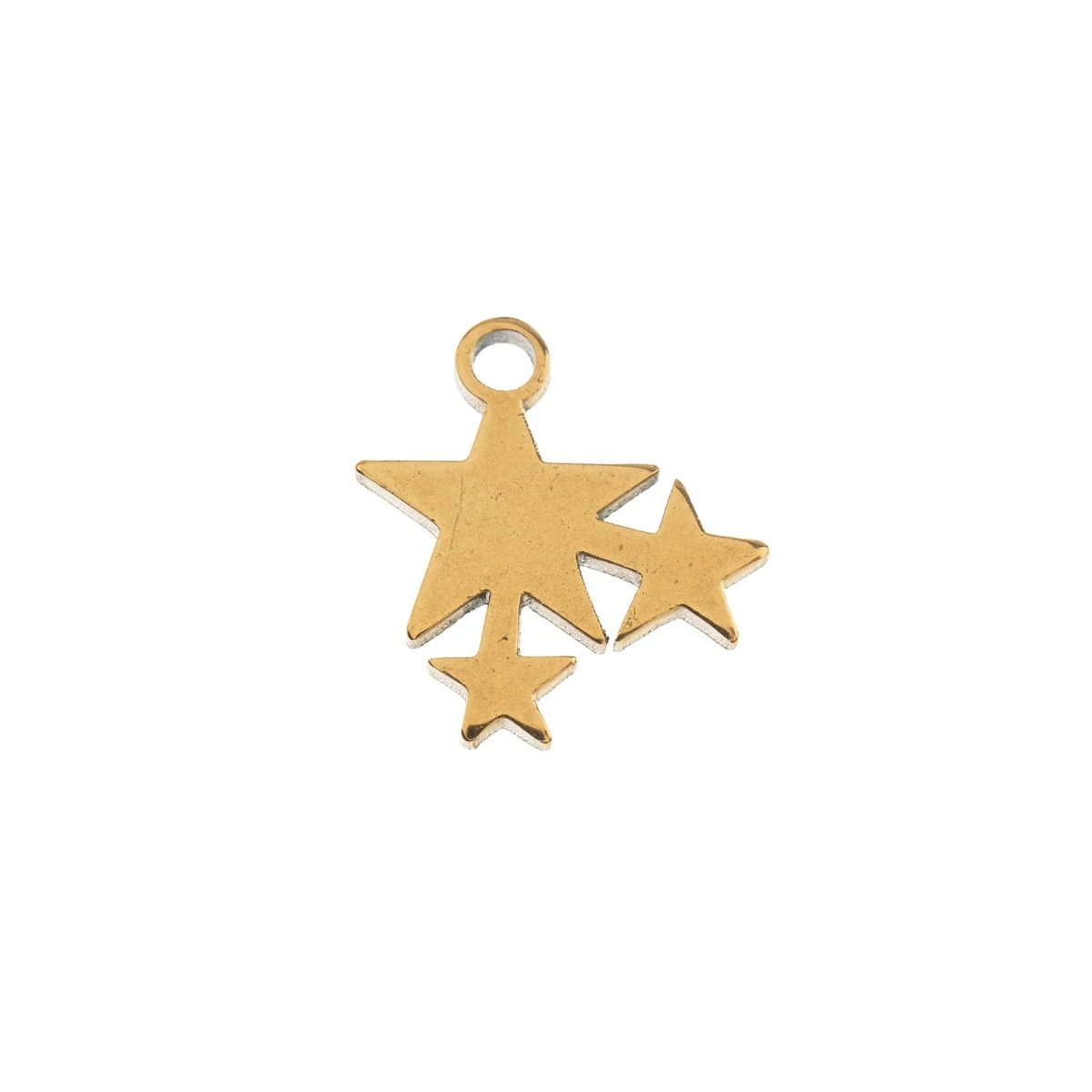 DZ0468-018: Zinc Charms 10.3x10.7mm Stars Gold Plated - 10PPK