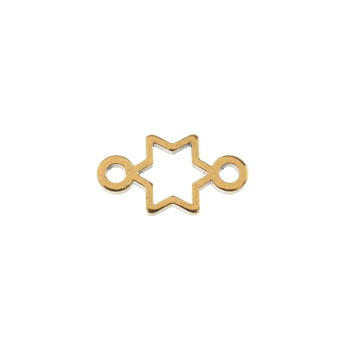 DZ0468-024: Zinc Charms 6.4x11.1mm Star Link Gold Plated - 10PPK