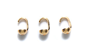 FI130-G: Bead Tip Single 3mm Cup Gold Plate - 24PC
