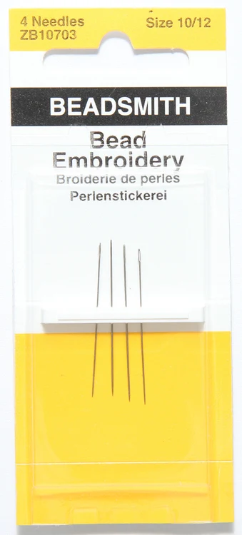 FI287: Bead Embroidery Needle Sizes 10 & 12 4pk 1 Package