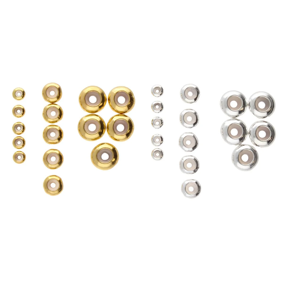 FI999-009MX: Silicone Stopper Beads/Slide on Clasp Asst 30PPK - Image 3
