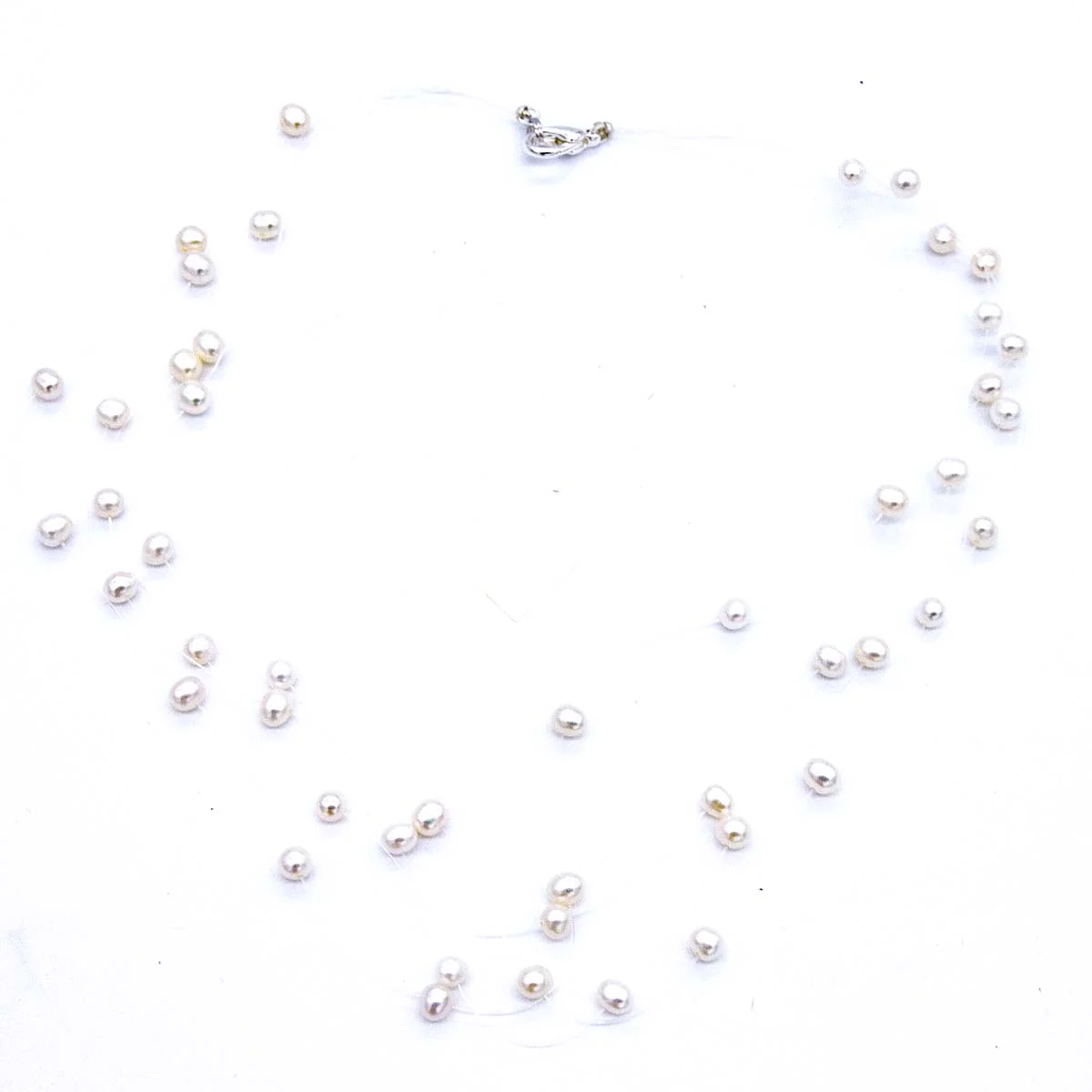 FPN1995-06: Dancing Pearls 15" Multi Strand Necklace W/ Clasp