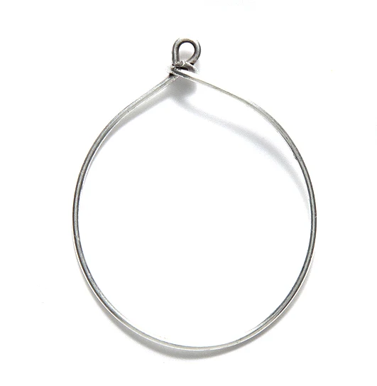 ND1101-AS: Nunn Wire Frame Large Hoop 31x38 Milli Meter ANT SIL-1EA