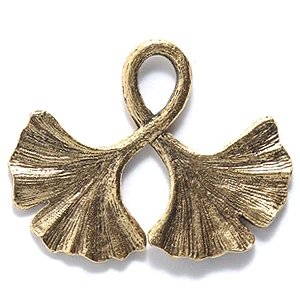PW6088-AG: Charm Ginkgo Leaf 20x26mm Ant Gold-1PC