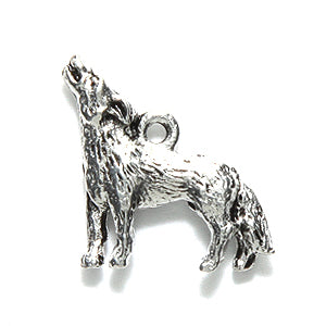 PW6422-S: Charm Coyote/wolf 16x17mm Silver - 1PC