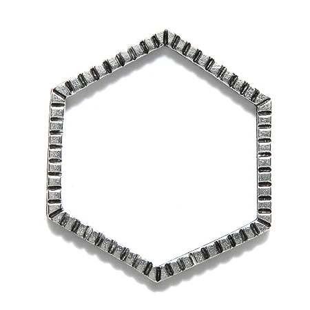 PW6521-S: Hexagon Connector 30mm Ant Pewter-1PC