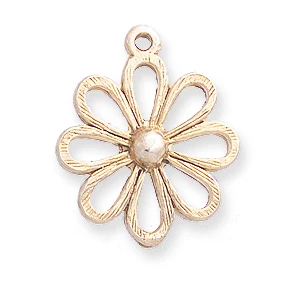 PW845-AG: Charm Pendant Open Petal FL Ant Gold 19mm - 1PC