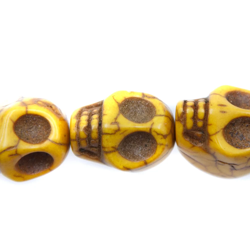 ST50-Y: Skulls Magnesite Yellow 13x18mm - Image 2
